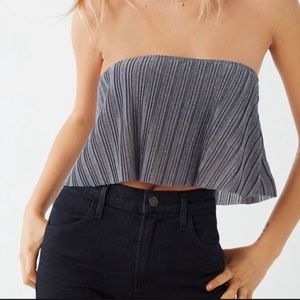 Urban Outfitters Toya Pleated Glitter Tube Top